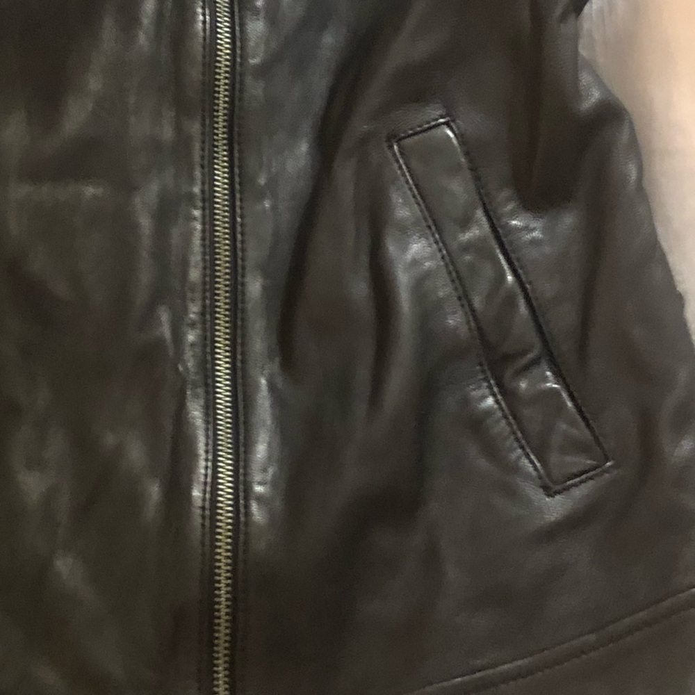 Treasure &Bond Black 100% Leather Vest Nordstrom Brand Biker Babe Women’s Small - Picture 5 of 14
